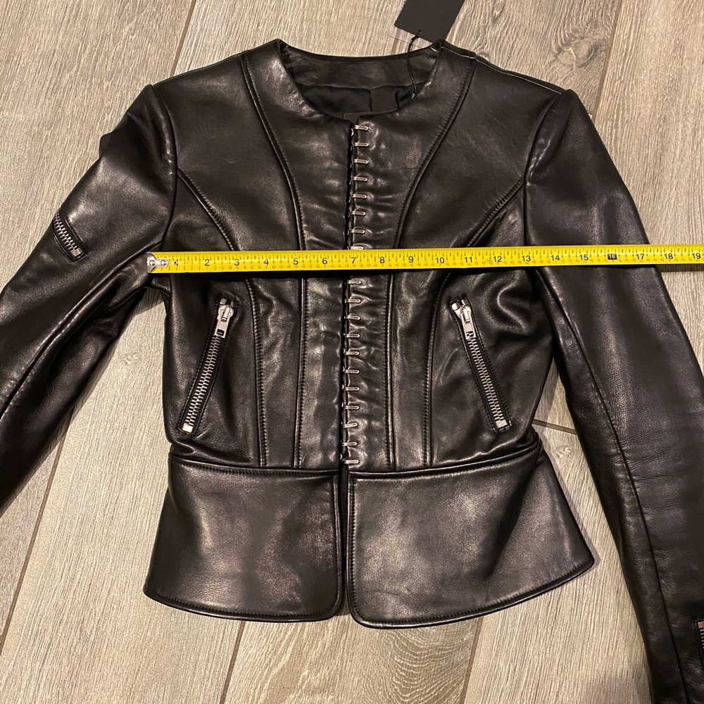 NWT Alexander Wang leather Paneled biker jacket - Picture 8 of 12